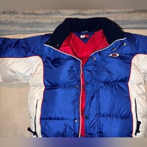 Tommy Hilfiger Blue, White, and Red Puffer Jacket